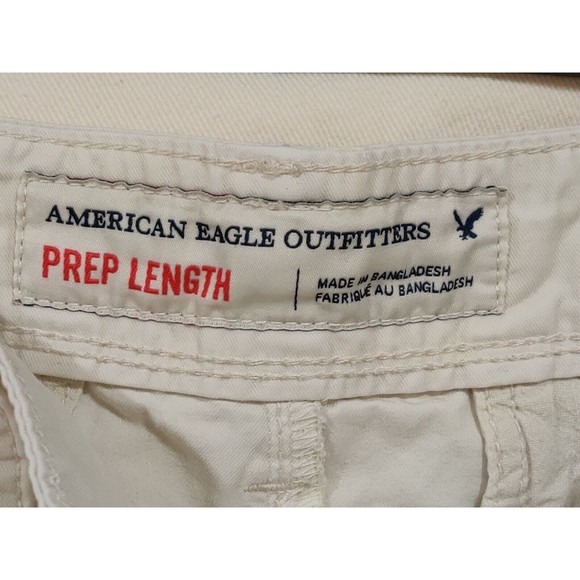 Men's American Eagle "Prep Length" Khaki Chino Shorts W33 X L9,  9" Inseam. - Picture 4 of 12